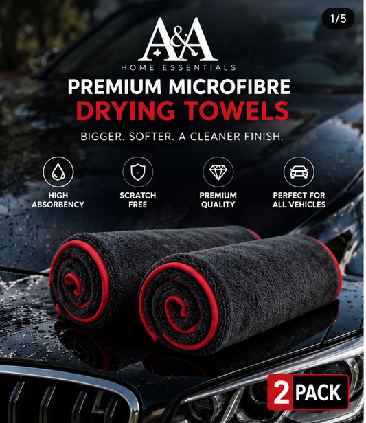 A&A Premium Microfibre Drying Towels 2 Pack – hero