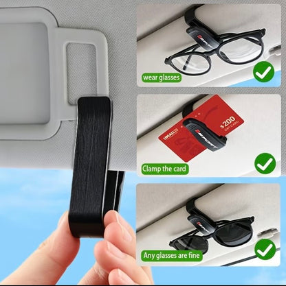 Sports-Style Car Sun Visor Glasses & Card Clip