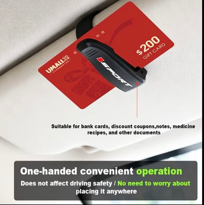 Sports-Style Car Sun Visor Glasses & Card Clip