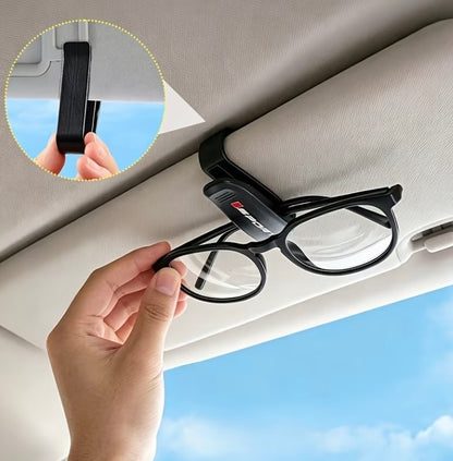 Sports-Style Car Sun Visor Glasses & Card Clip