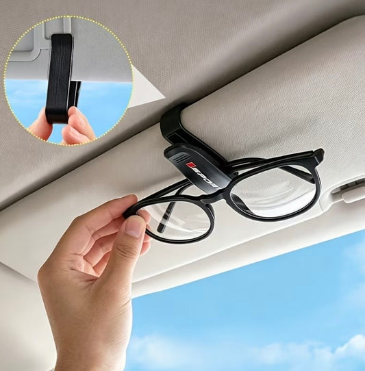 Sports-Style Car Sun Visor Glasses & Card Clip