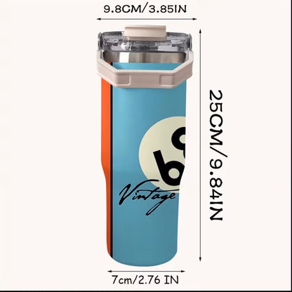 Blue and orange insulated tumbler