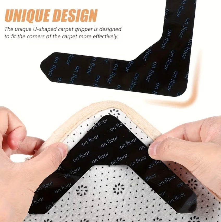 U-shaped reusable carpet corner gripper