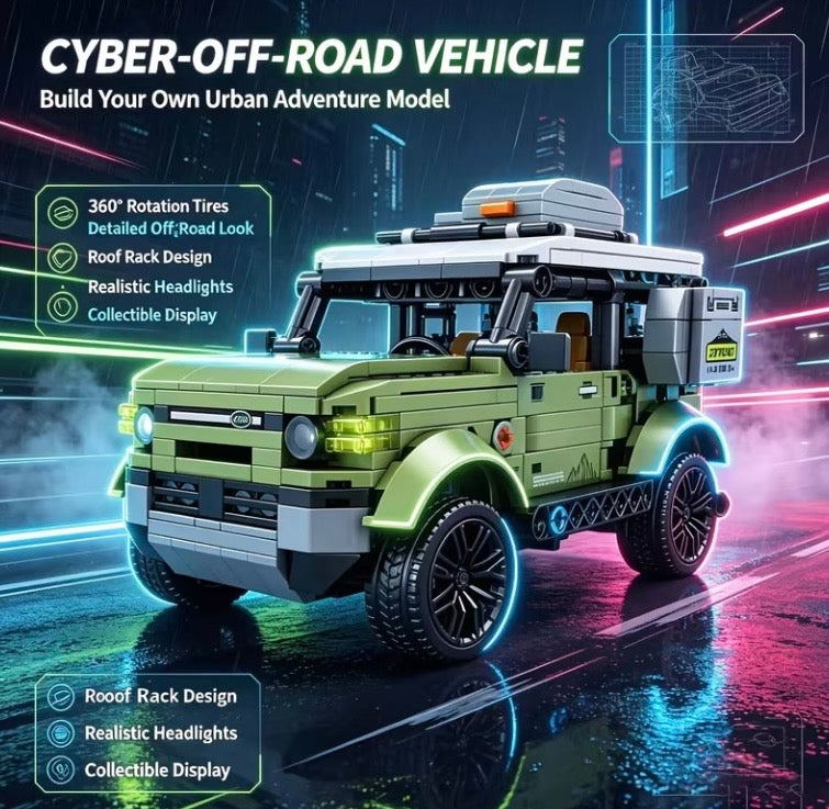 Cyber off-road building block vehicle front view