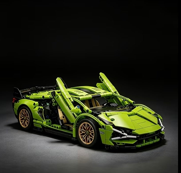 Green supercar building block model