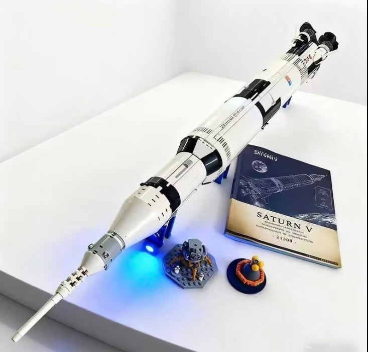 Saturn V building block model with instruction book