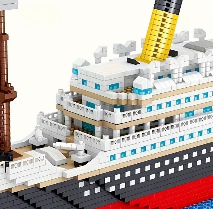 Titanic building block model close-up