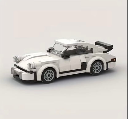 White sports car building block model front view