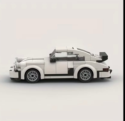 White sports car building block model side view